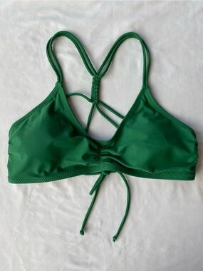 Strappy Green Bikini Top with Tie-Back